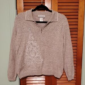 Alfred Dunner Women's Taupe Sweater